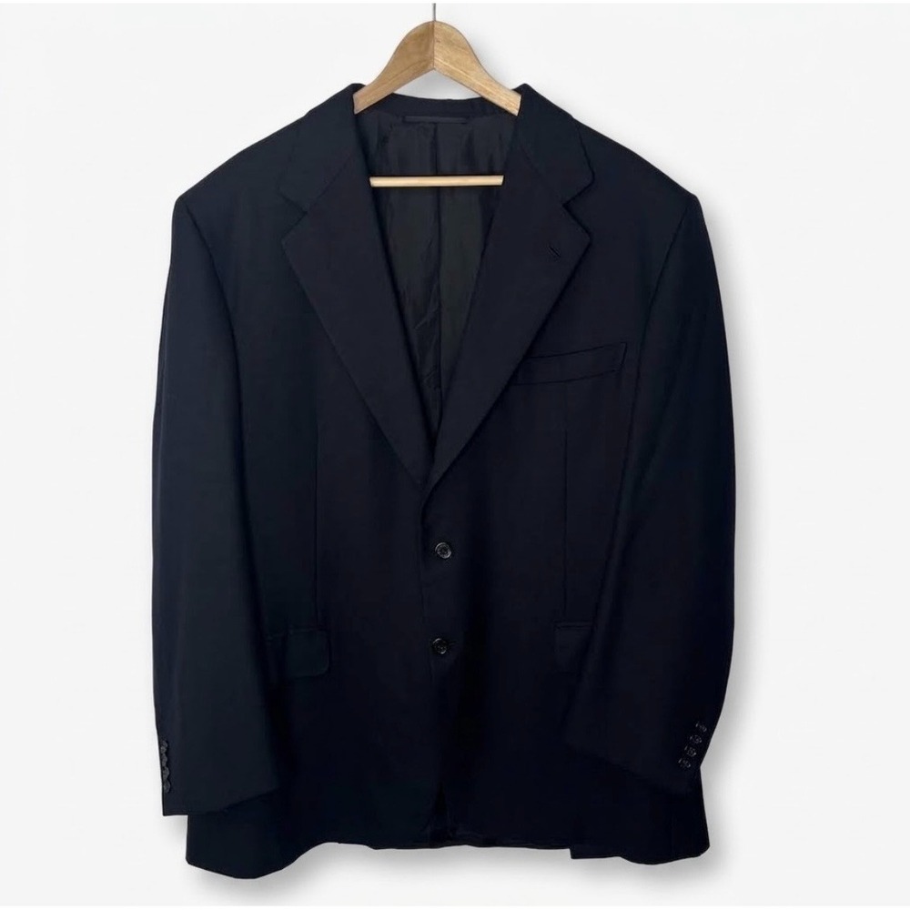VTG Brioni Neiman Marcus Blazer 44L Navy Wool Hopsack Jacket Hand Tailored Italy